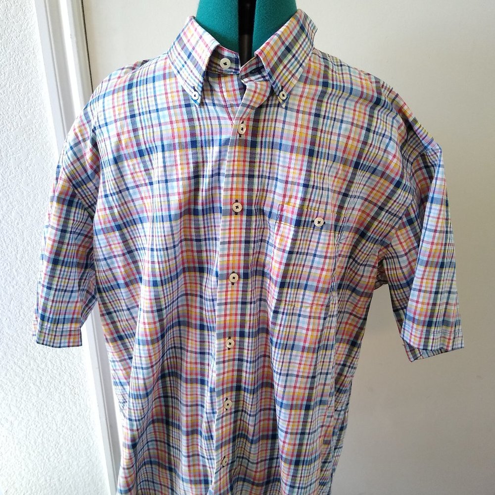 Viyella Men's Multi Color Plaid Short Sleeve